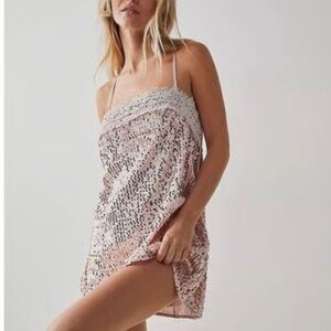 Free People Pink Sequin Mini Dress
